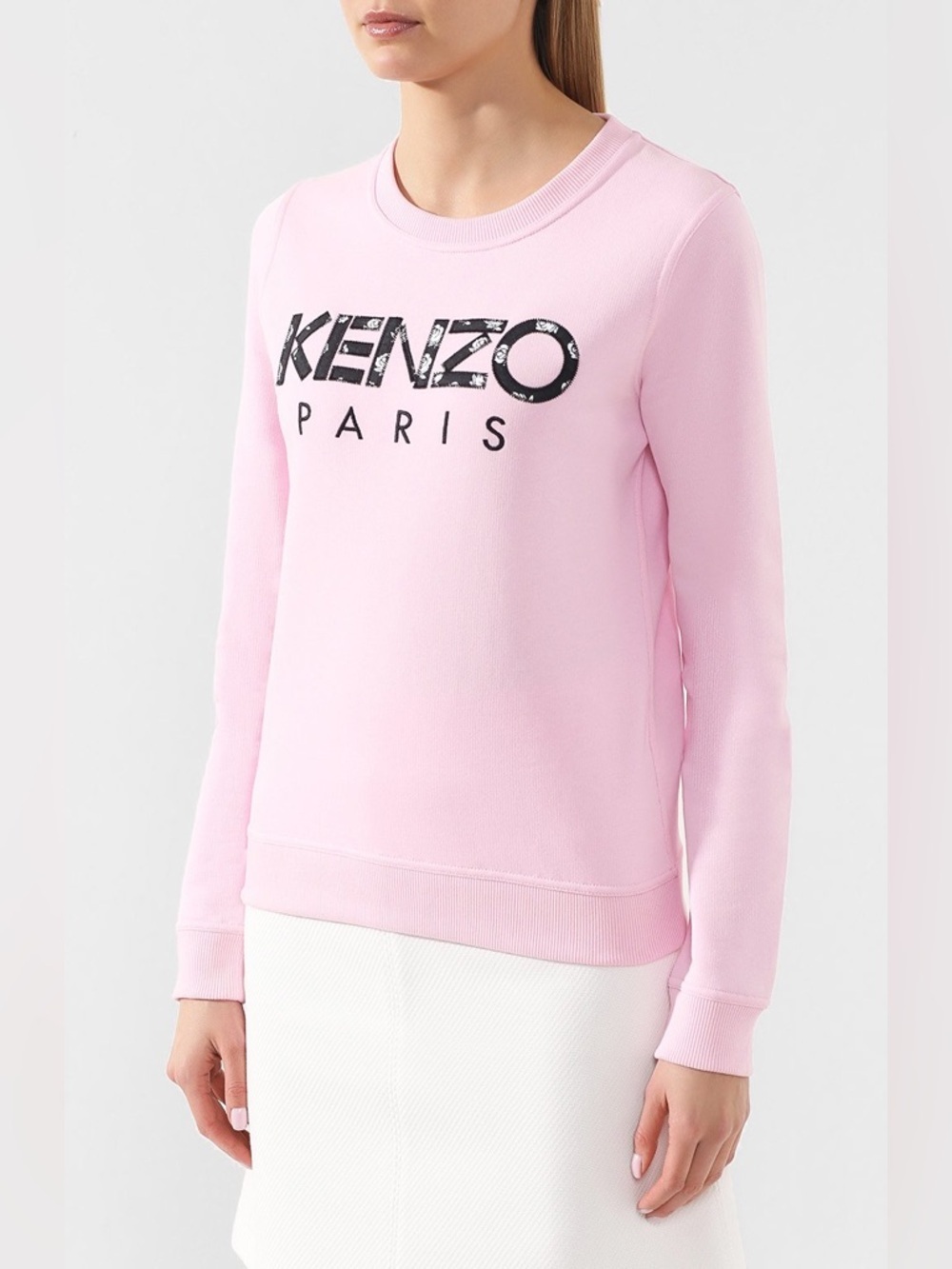 Kenzo Pink Logo Sweatshirt Crewneck Fleece Embroidered